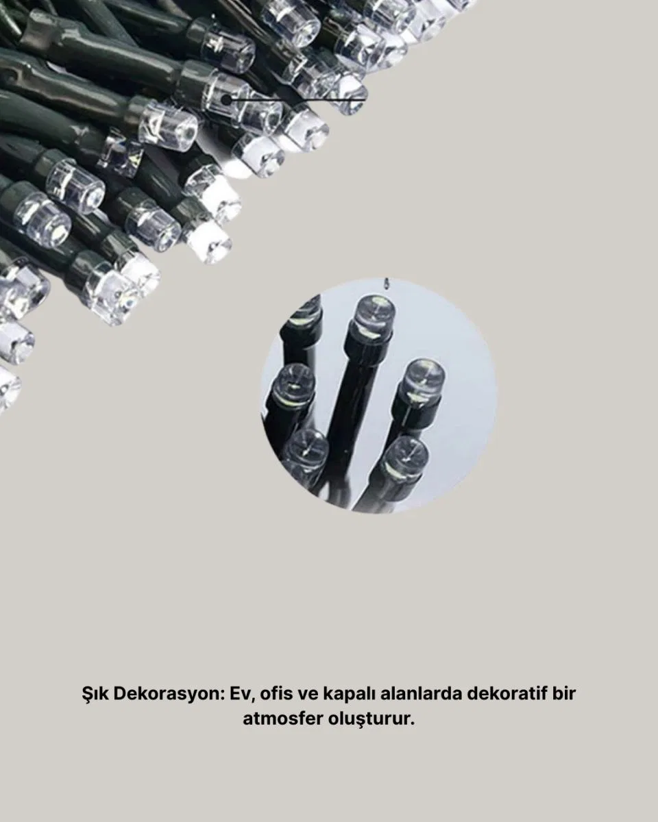 Uzun Ömürlü Led Teknolojili 10 Metre Şık Işıklı Süsleme Seti görsel 2