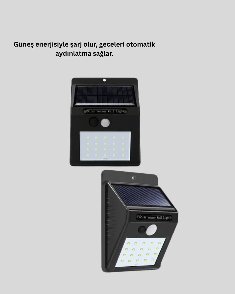 Hareket Algılamalı Solar LED Güvenlik Lambası Yeni Nesil görsel 2