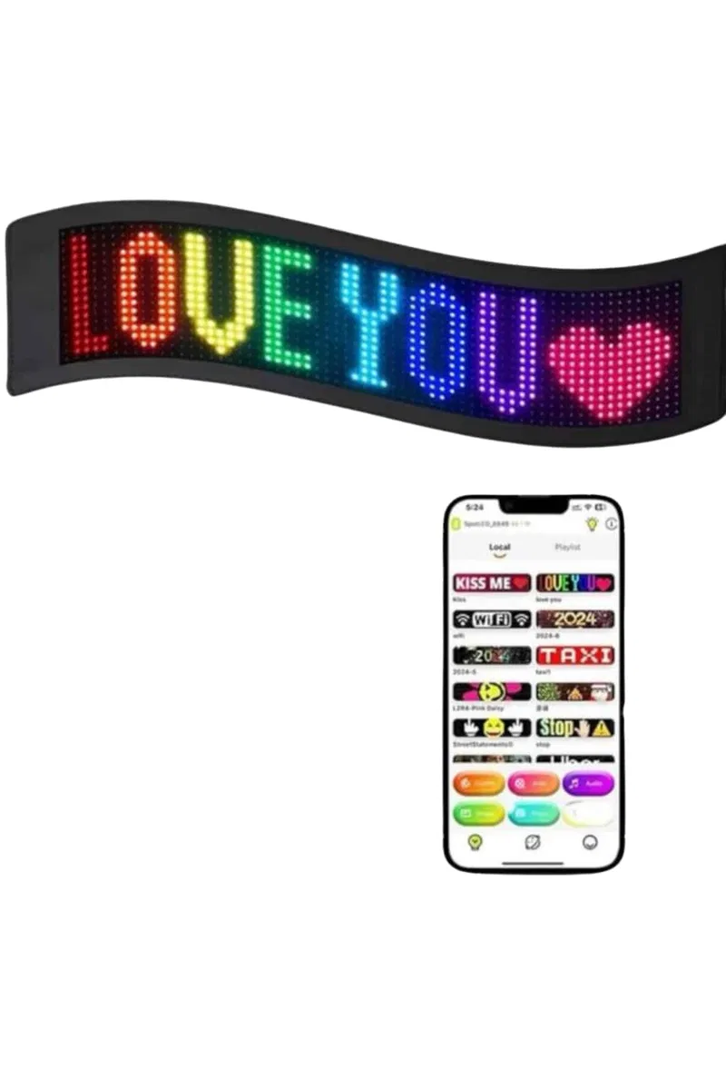 Kumandalı App Kontrollü LED Ekran 16X192 Led Matrix Araç Camı Yazısı görsel 4