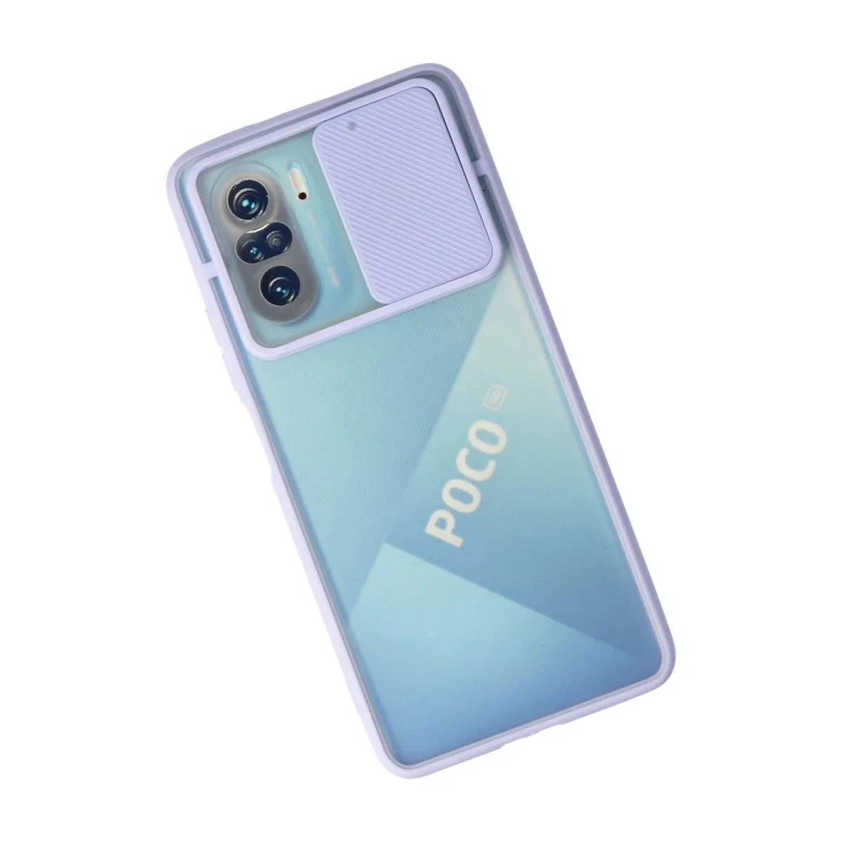 Xiaomi Poco F3 Kılıf Palm Buzlu Kamera Sürgülü Silikon - Lila görsel 2