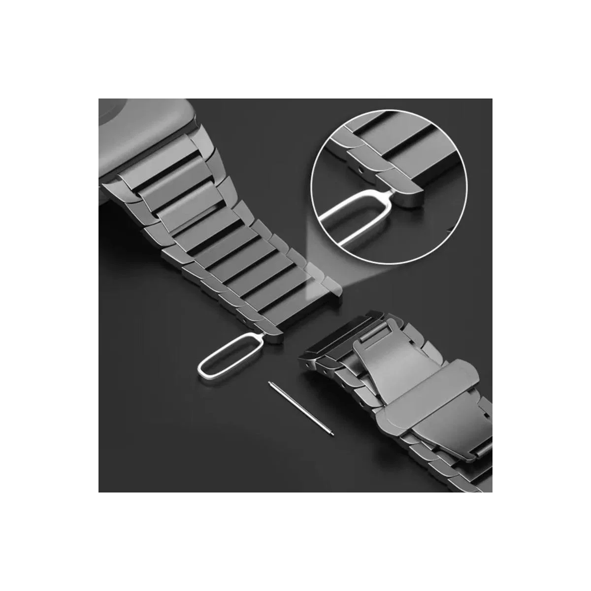 Apple Watch 38mm Kr413 Fine Steel Kordon (saat Değildir) - Siyah görsel 4