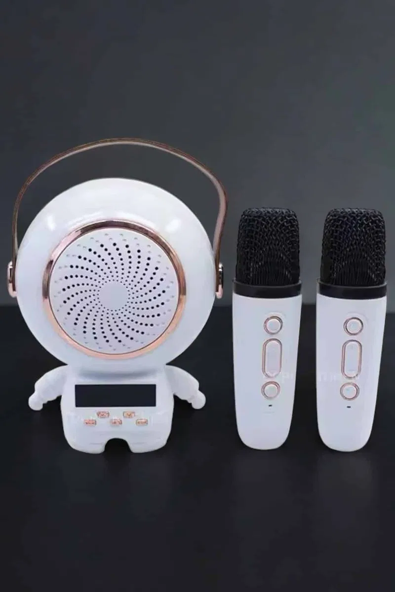 Çift Mikrofonlu Karaoke Mikrofon Bluetooth Bağlantılı Dijital Göstergeli görsel 3