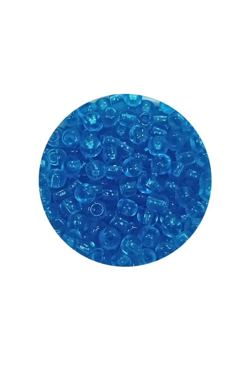 Dökme Cam Kum Boncuk (8/0) 3 mm - 20 Gram - Şeffaf Deniz Mavi - BNC180 görsel 2