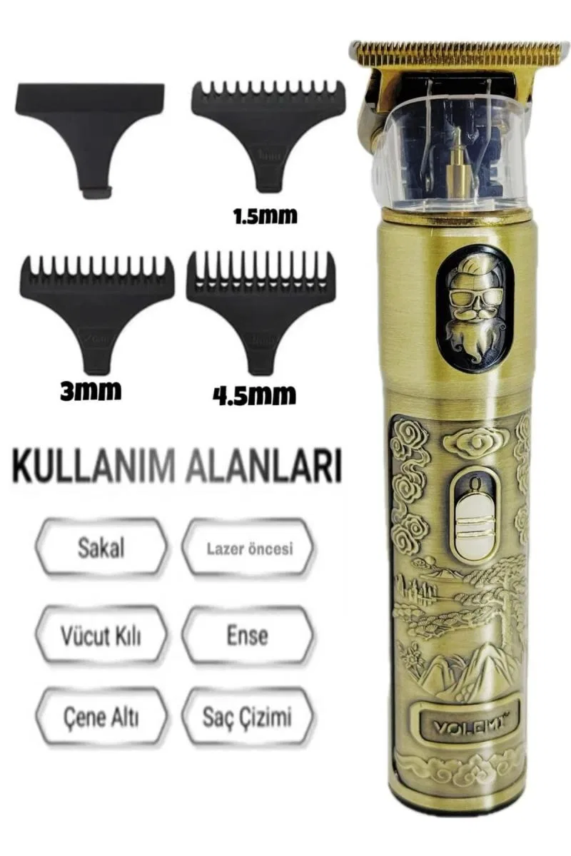 Ip-1949 Şarj Göstergeli Sakal Lazer Öncesi Vücut Ense Çizim Kişisel Bakım Aletleri Sıfıra Yakın Tıraş görsel 4
