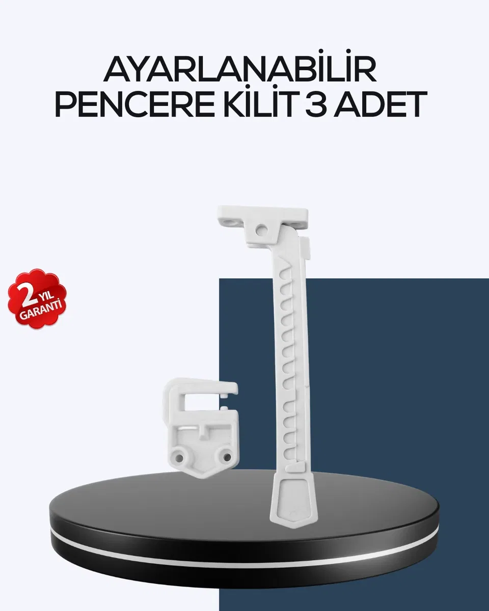 Çocuk Güvenliği İçin Cam Pencere Kilidi 3 Adet