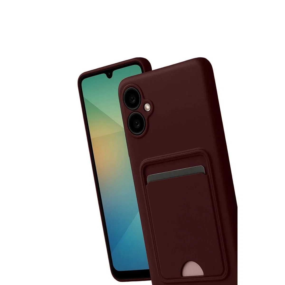 Samsung Galaxy A07 4g Kelvin Kartvizitli Silikon - Bordo görsel 3