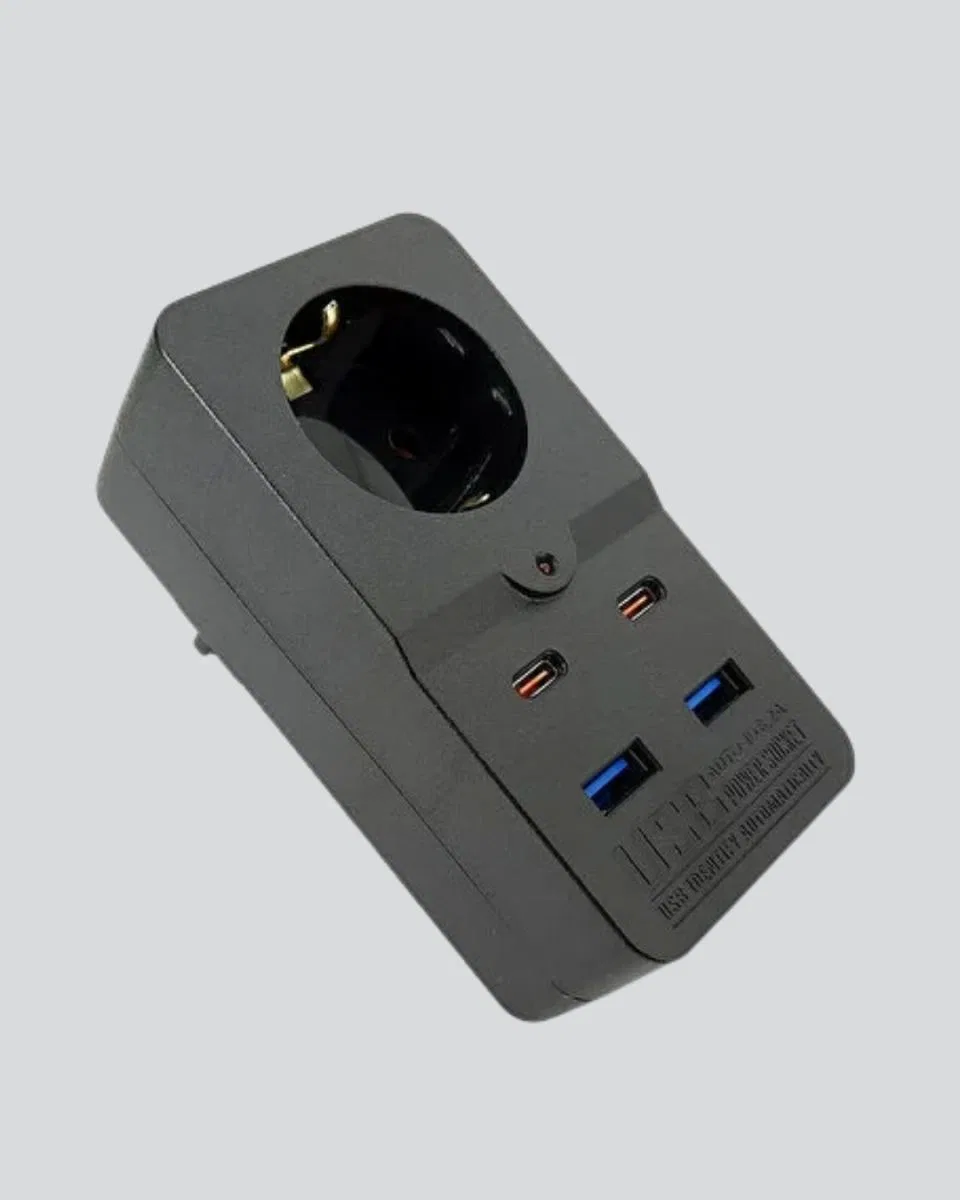Tip Akım Koruma Prizi 10a 2500w Usb Type C Destekli görsel 5