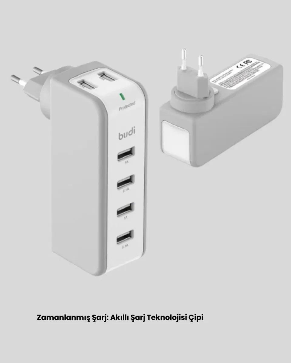 Zaman Kontrollü Şarj Cihazı 30W Hızlı Şarj ve Çoklu USB Çıkışı Yeni Nesil görsel 5