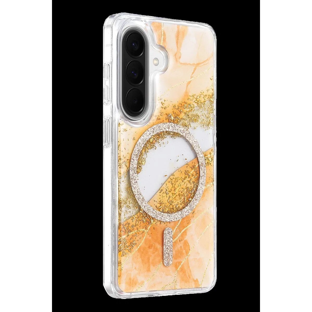 Onegif Samsung Galaxy A37 5g Lotus Simli Magsafe Kapak - Turuncu görsel 2