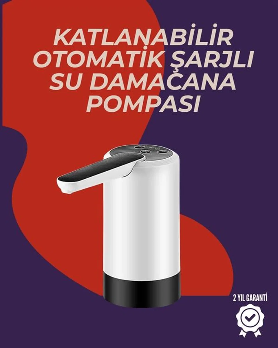 Otomatik Daana Su Pompası | 40-80 Saniye Zaman Ayarlı | %90 Açılabilir Hijyenik Tasarım | Şarjlı Ve Portatif
