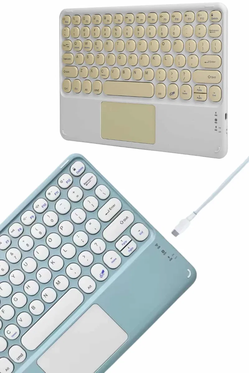 Bluetooth Touchpad Klavye Ultra İnce Taşınabilir Q Klavye görsel 3