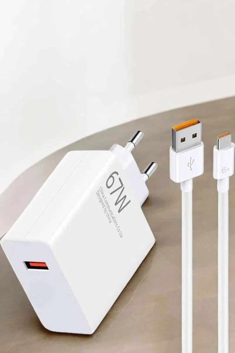 Şarj Aleti 67w Hızlı Şarj Turbo Type-c Uyumlu Şarj Adaptörü Kablosu görsel 3