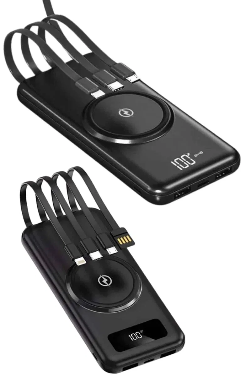 Kablosuz Çoklu Şarj Girişli 10. 000 Mah Kablolu Powerbank Taşınabilir görsel 5