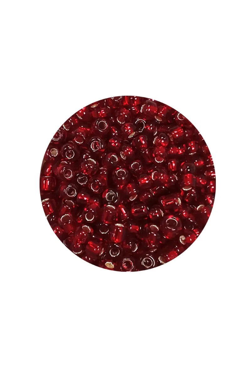 Dökme Cam Kum Boncuk (8/0) 3 mm - 60 Gram - Koyu Kırmızı - BNC224 görsel 2