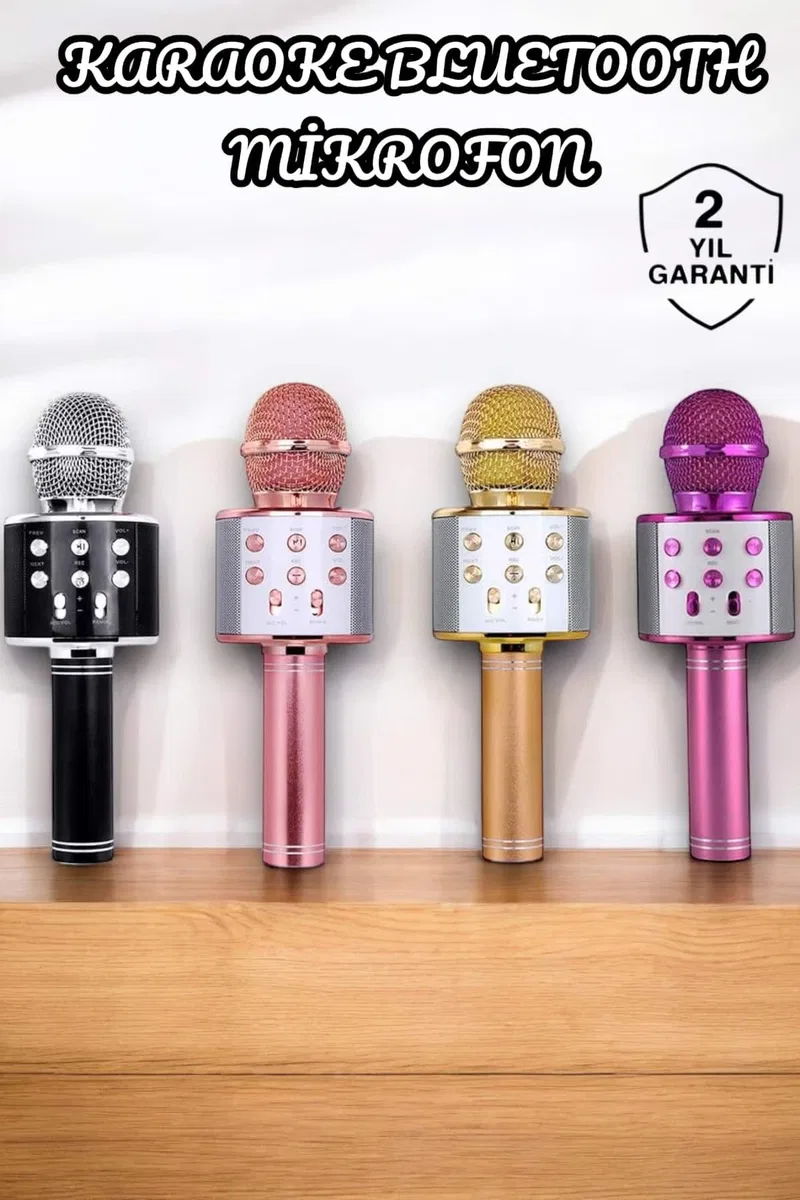 Şarjlı ve Uzun Pil Ömürlü Karaoke Mikrofon USB Bellek Destekli, Profesyonel Ses