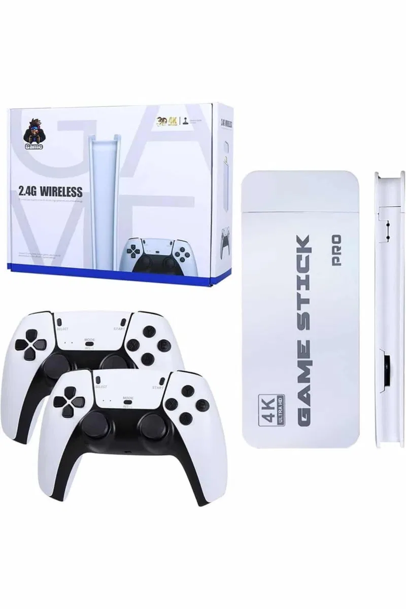 Game Stick 4K Retro Çift Kollu Atari Oyunlari +20000 Oyunlu Konsol Nostalji görsel 2