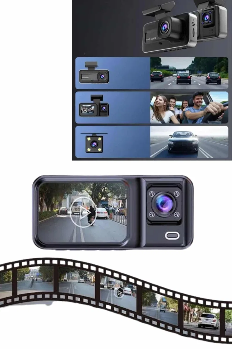 DVR Araç İçi Kamera Ön ve İç Kamera 2 İnç Ekranlı Çift Kamera görsel 3