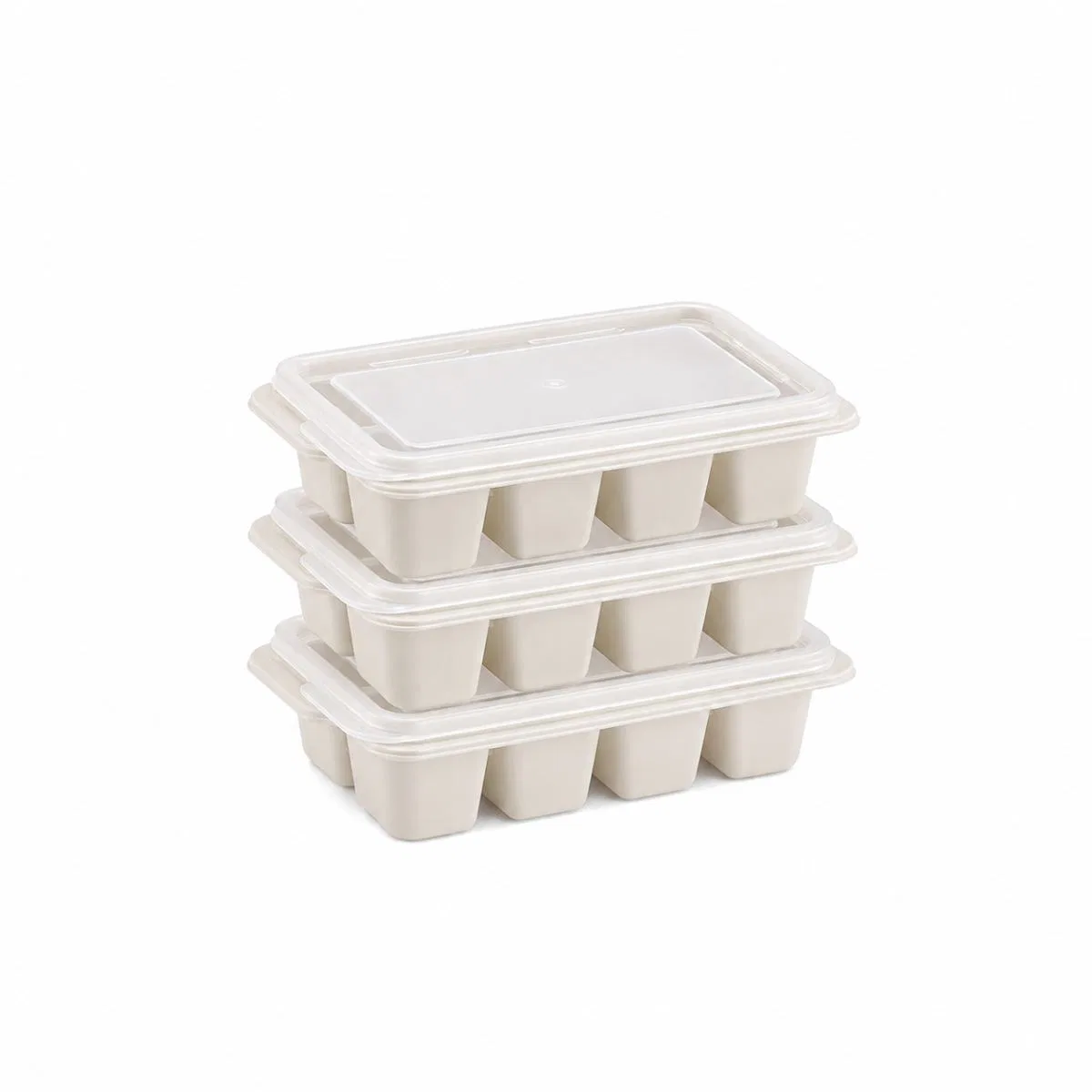 Kapaklı Plastik 3'lü Mini Küp Buzluk görsel 3