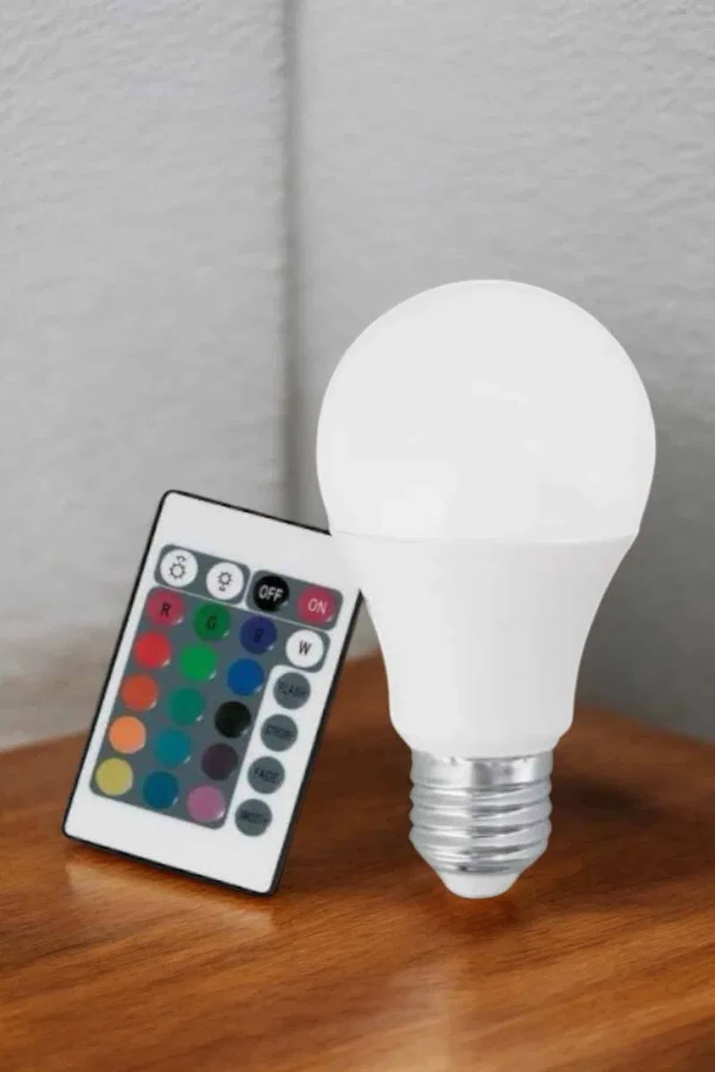 RGB Led Lamba Led Işık Ampul Renk Değiştirebilen 100 Watt görsel 2