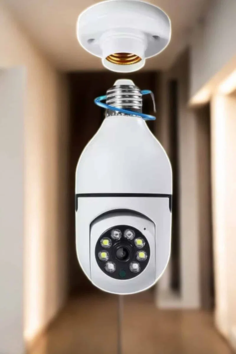 Wifi Kamera Duylu Ampul Görünümlü 360 Derece Dönebilen Ev Kamerası görsel 3