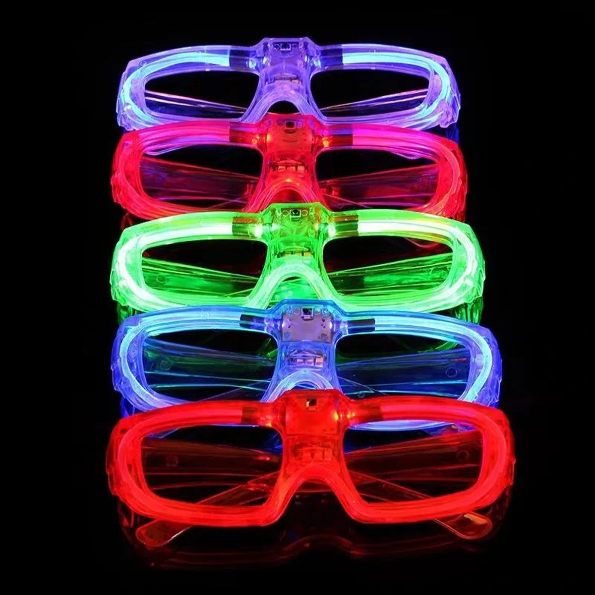 Kırmızı Led Işıklı Parti Gözlüğü 3 Modlu – Glow Gece Eğlence Gözlüğü görsel 2