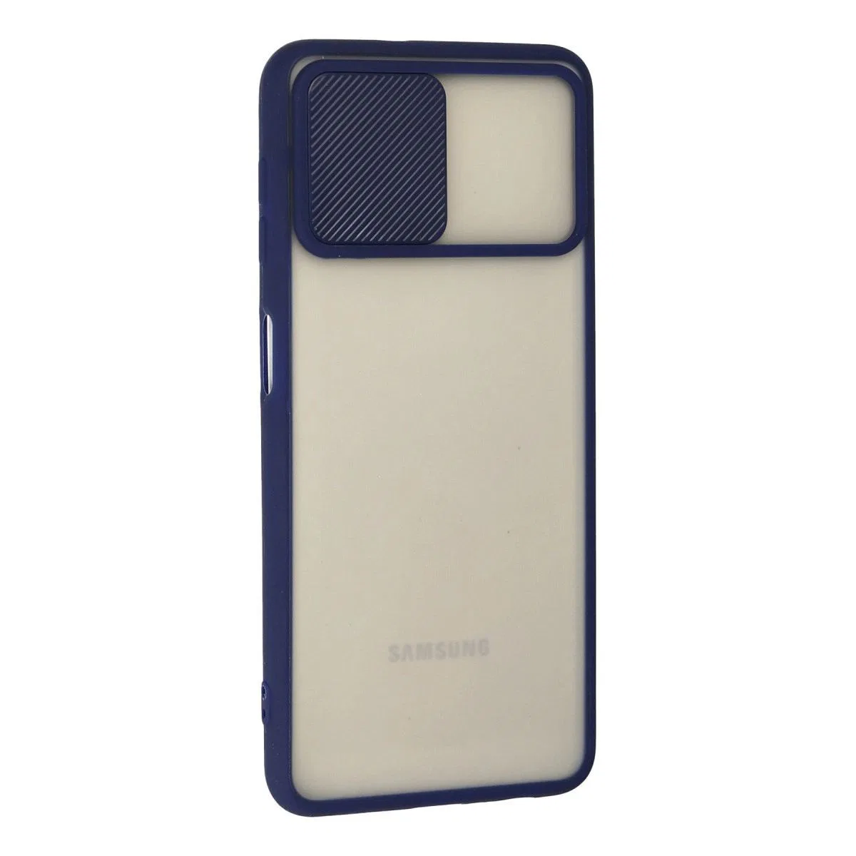Samsung Galaxy A22 Kılıf Palm Buzlu Kamera Sürgülü Silikon - Lacivert görsel 3
