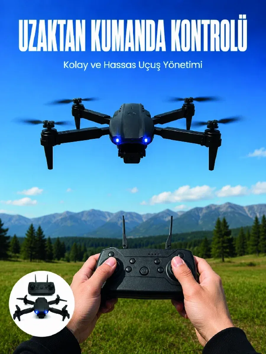 4K HD Kameralı Katlanabilir Drone Sabit Yükseklik Destekli Uzaktan Kumandalı Drone