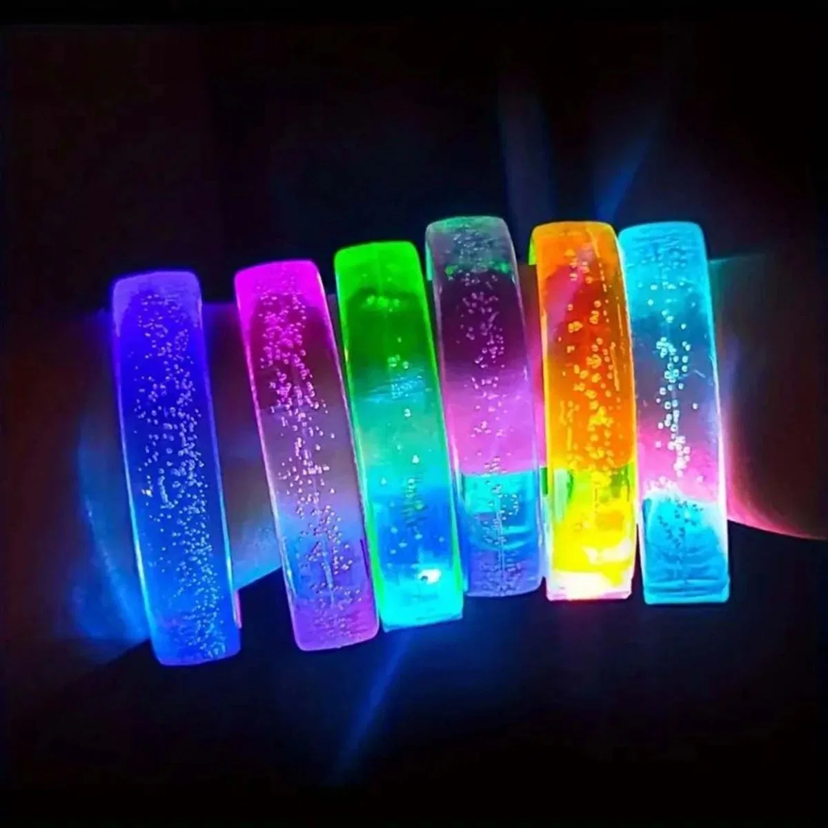 Yeşil Led Işıklı Baskı Yapılabilen Pilli Bileklik Bilezik 1, 5 Cm Genişlik görsel 4