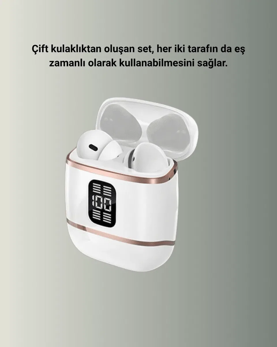 Bluetooth 5. 3 Kulaklık – 4 Adet, Çift Kulaklıklı, Dijital Göstergeli, ANC + ENC görsel 4