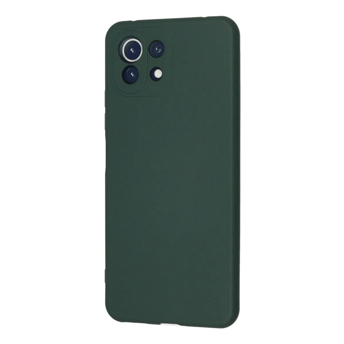 Xiaomi Mi 11 Lite Kılıf Nano İçi Kadife Silikon - Koyu Yeşil görsel 3