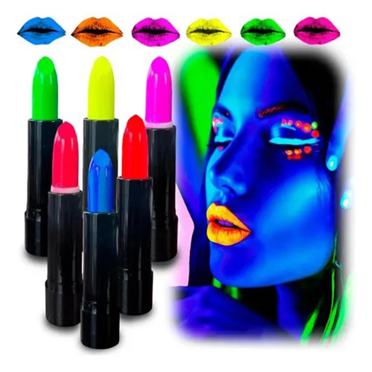 Glowpaint 6’lı Neon Boya – Uv Işıkta Parlayan Makyaj Seti görsel 4