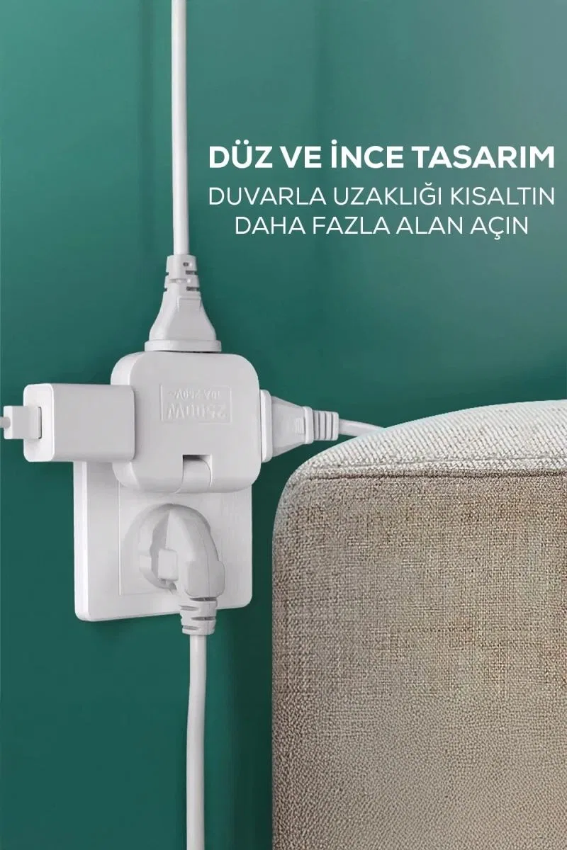 Katlanır Priz 3 Gözlü görsel 2