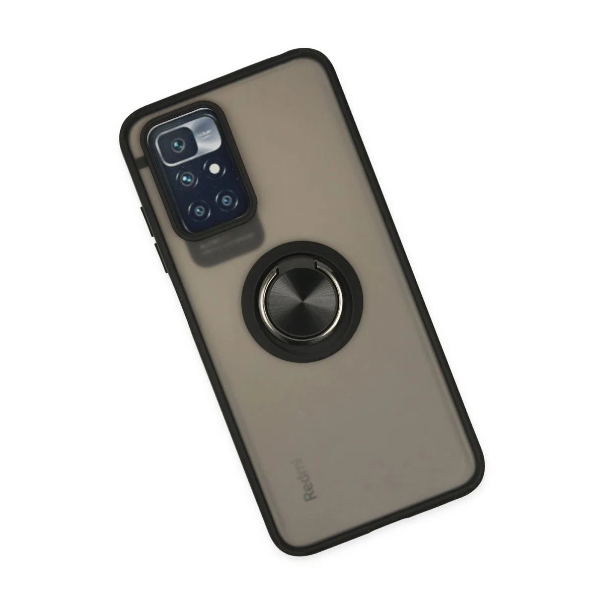 Xiaomi Redmi 10 2022 Kılıf Montreal Yüzüklü Silikon Kapak - Siyah görsel 3