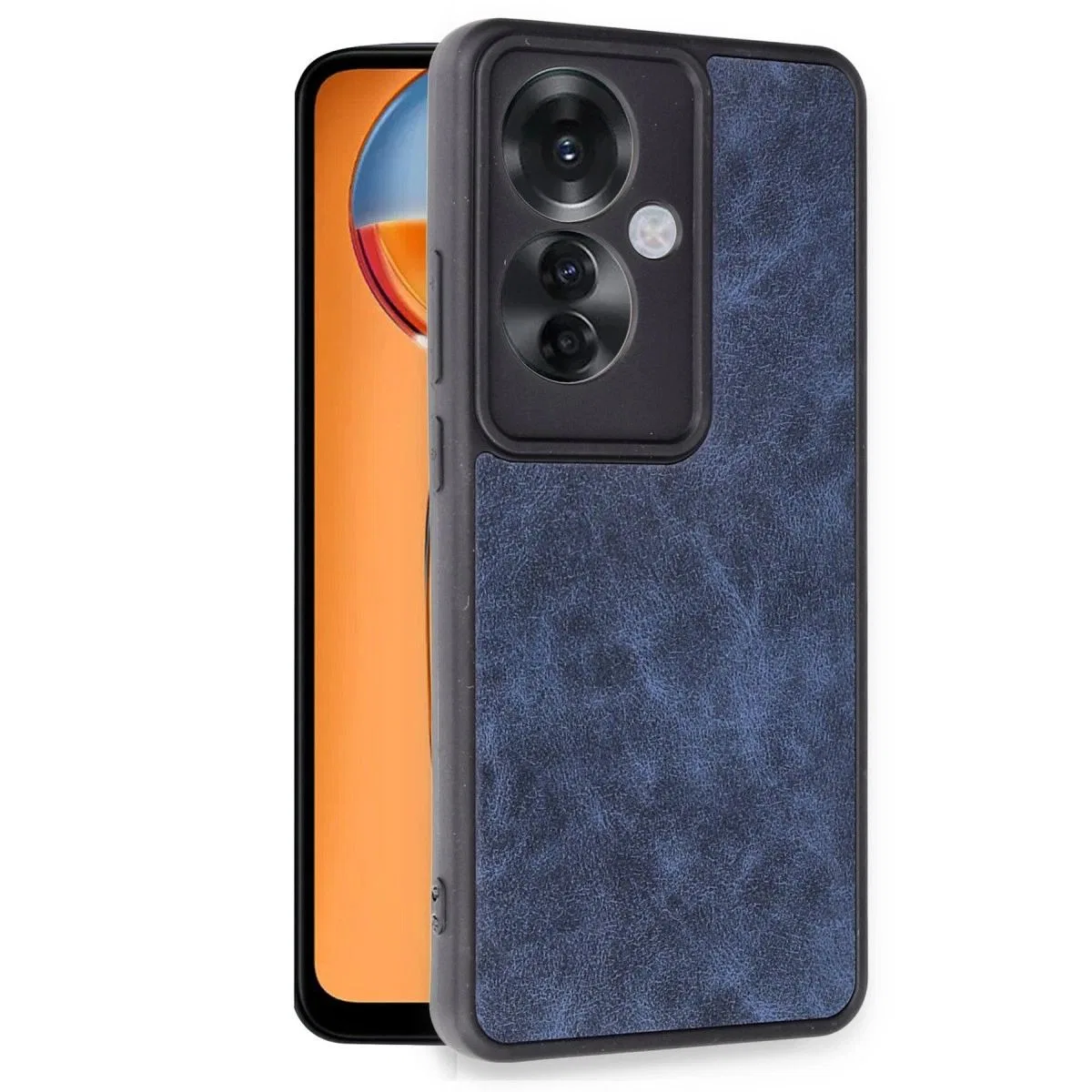 Oppo Reno 11f Kılıf Aras Deri Kapak - Lacivert görsel 2