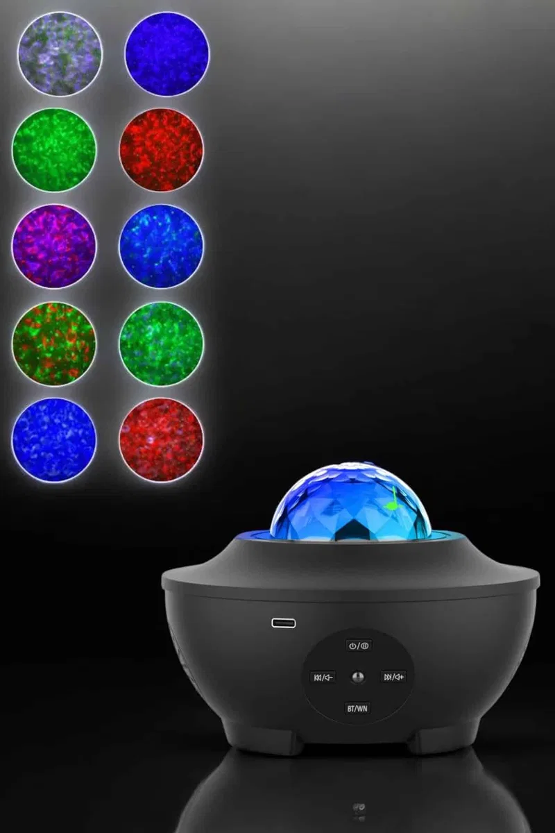 Projektör Yıldız Gece Lambası Disko Topu Bluetooth Bağlantılı Taşınabilir Şarjlı görsel 4