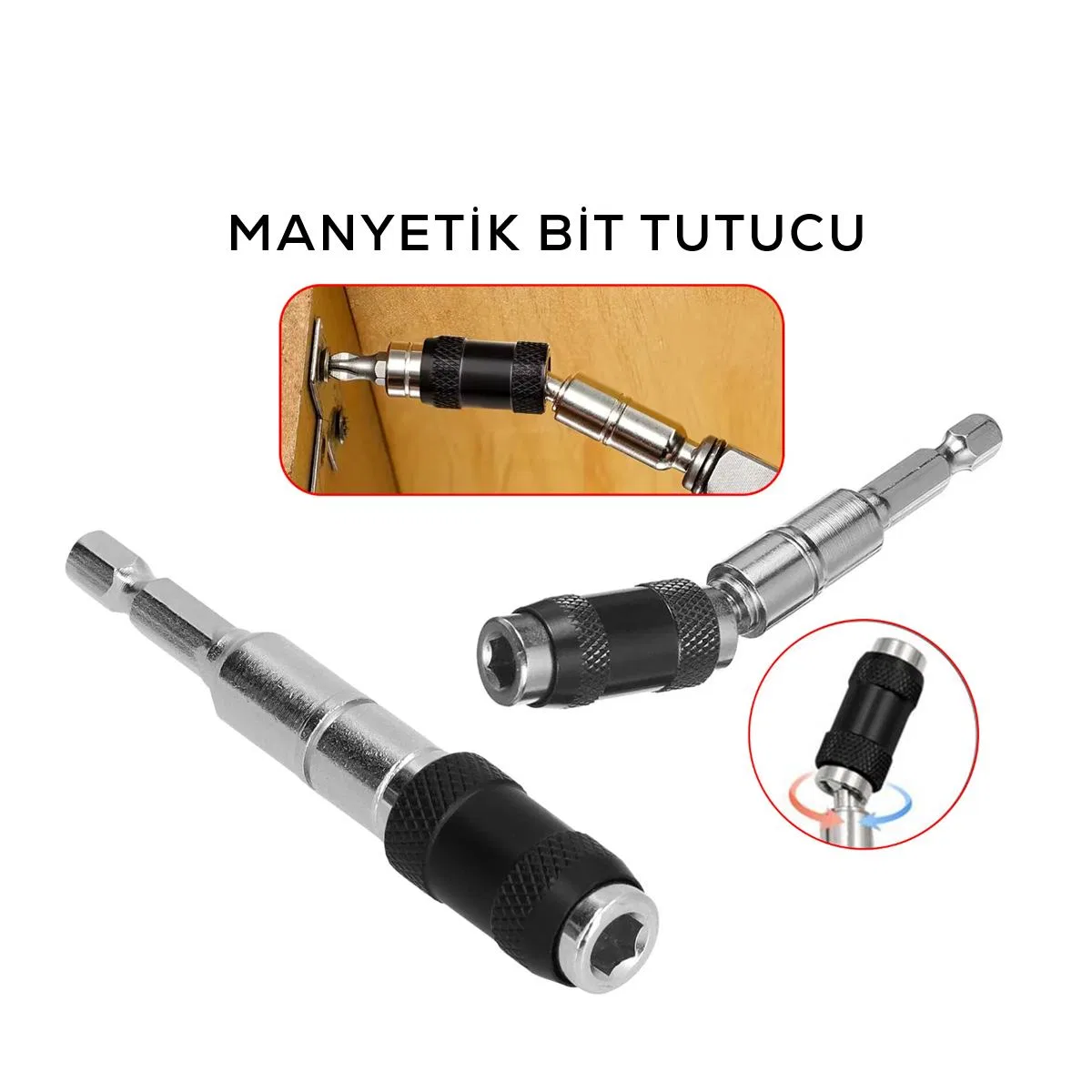 1/4 Mafsallı Manyetik Bits Tutucu (0-20°) görsel 2