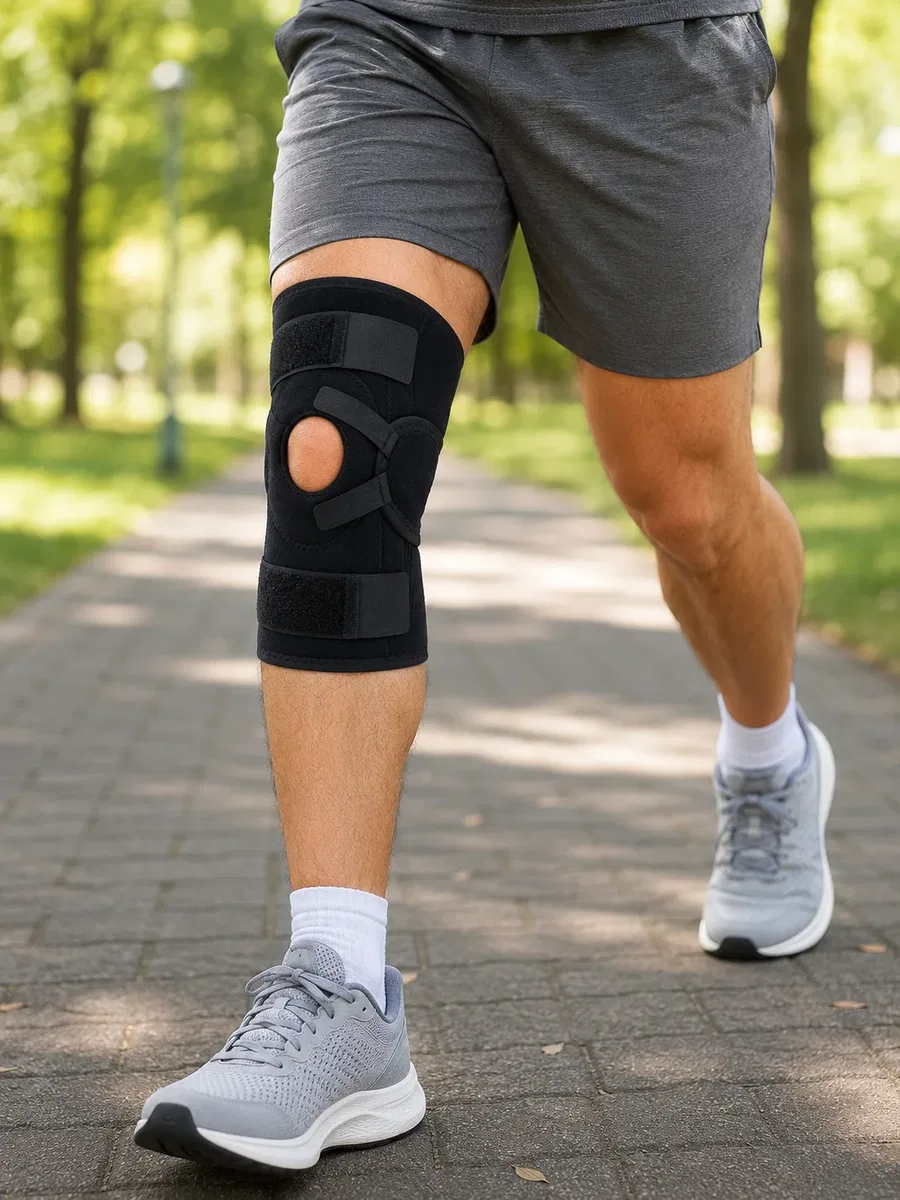 Ligament Destekli Dizlik Ayarlanabilir Cırtlı Açık Patella Diz Destekliği görsel 5