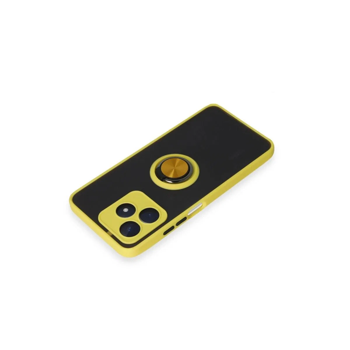 Realme C53 Kılıf Montreal Yüzüklü Silikon Kapak - Sarı görsel 3