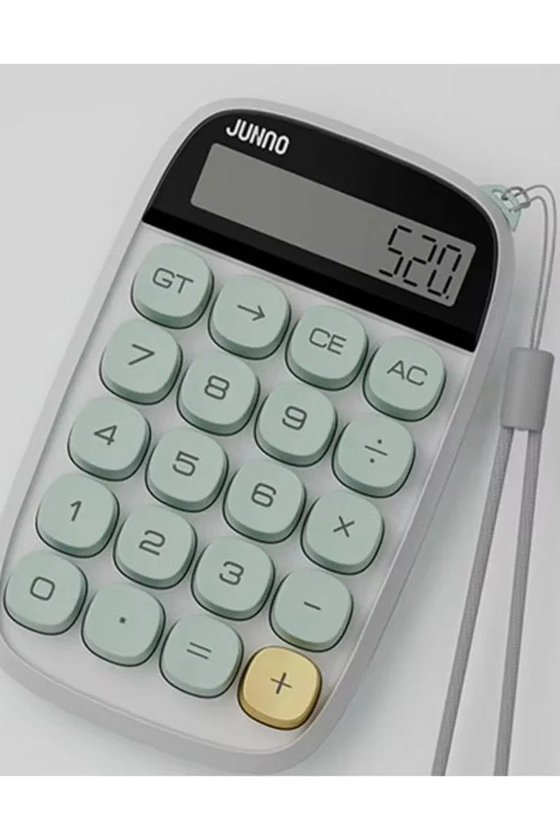Sevimli Kare Tuşlu 10 Haneli Ldc Ekran Hesap Makinası Yeşil görsel 4