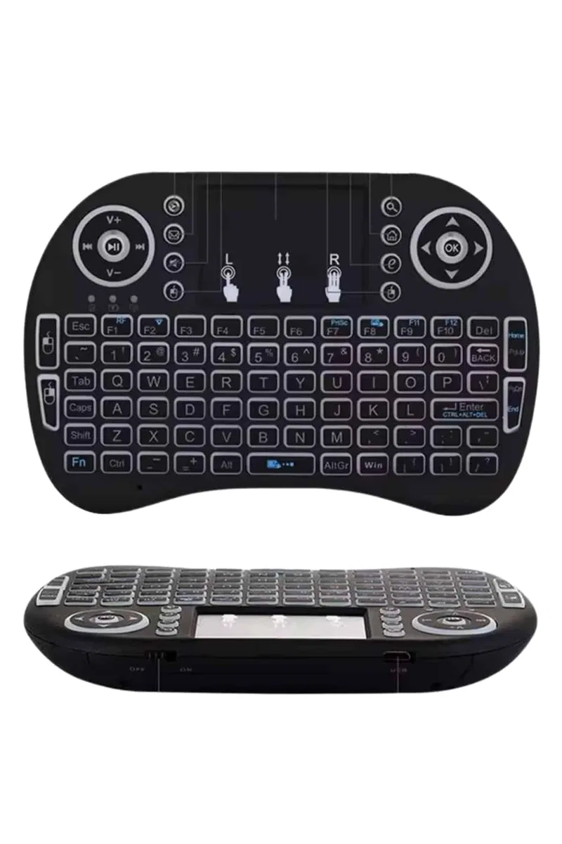 Kablosuz Türkçe Q Klavye RGB Işıklı Televizyon Ps3 Dokunmatik Mouse görsel 5