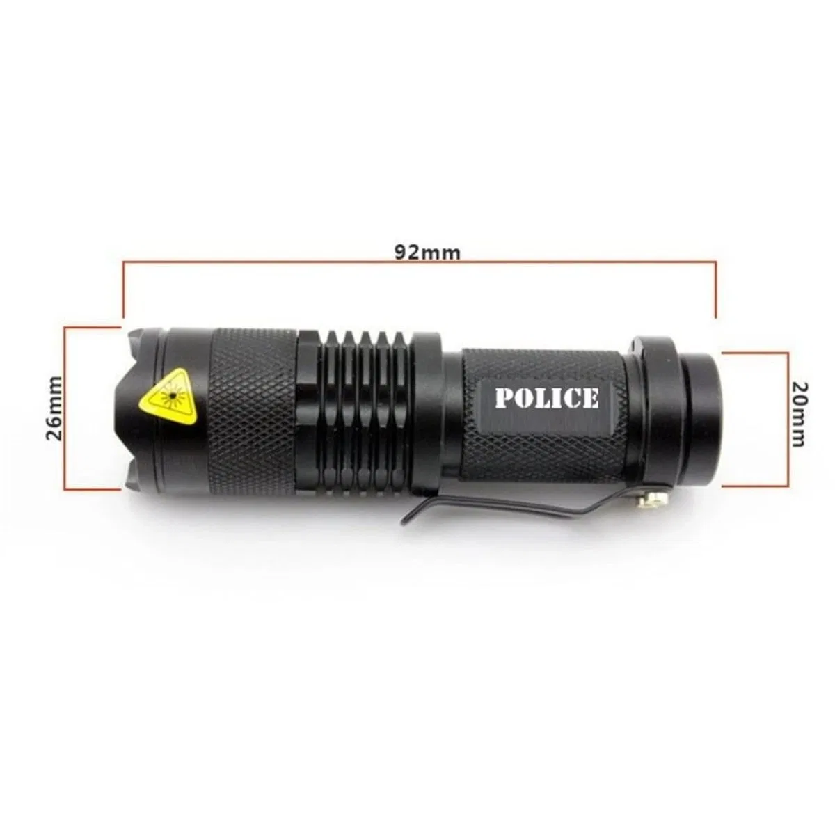 Cree Q5 Led Zoomlu Pilli Mini Feneri 14500 Pil İle Çalışma Özelliği görsel 2