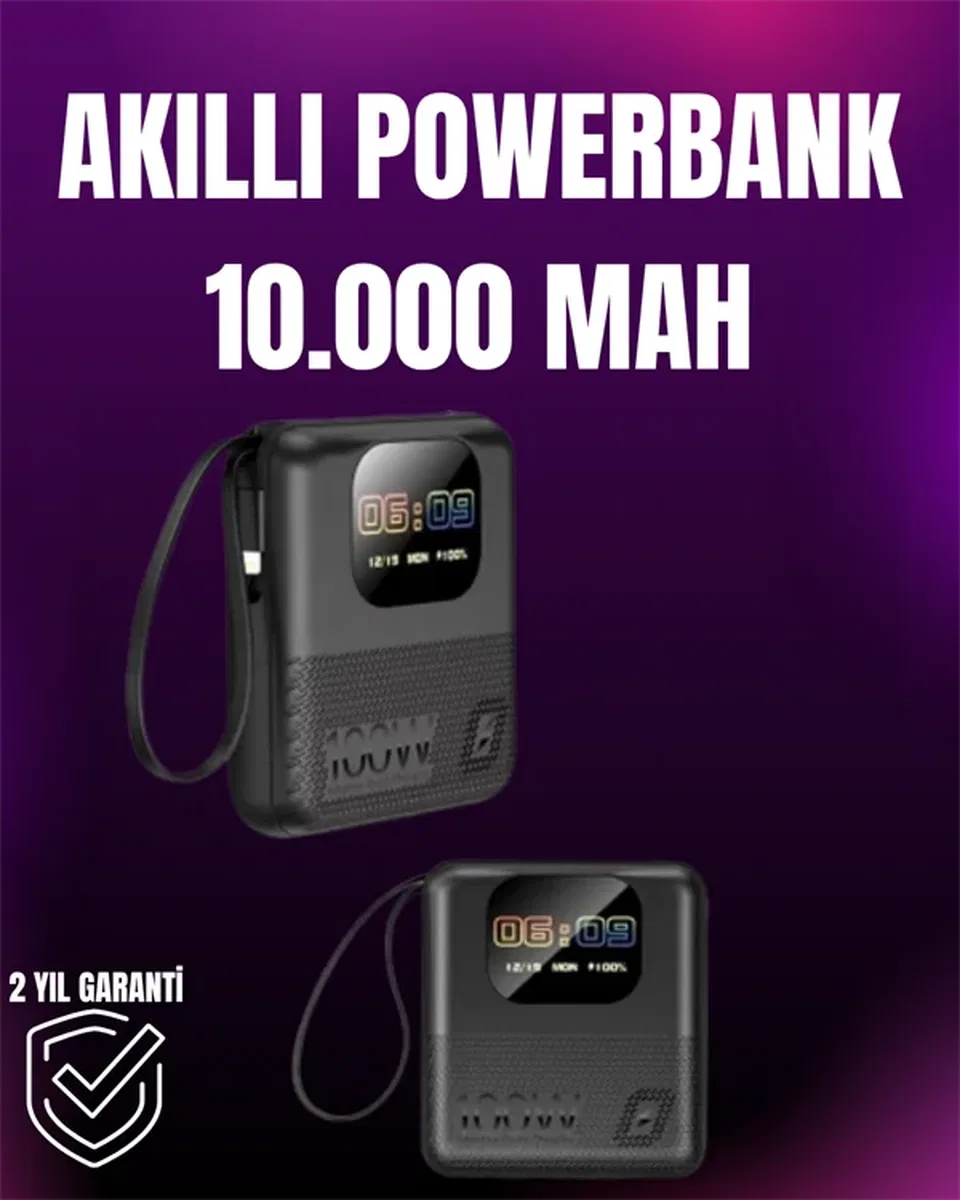 3'ü 1 Arada Akıllı Cihaz: Saat, Powerbank, Hoparlör – 10. 000 mAh