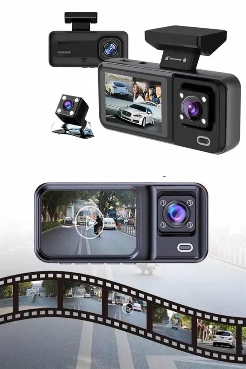Ön ve Arka Kameralı 2 İnç 1080P Full HD DVR Araç İçi Ekran görsel 5