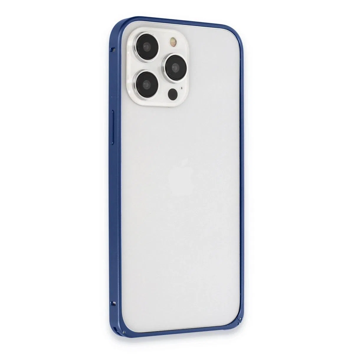 Joko Apple İphone 15 Pro Max Metal Bumper Mat Kapak - Lacivert görsel 3