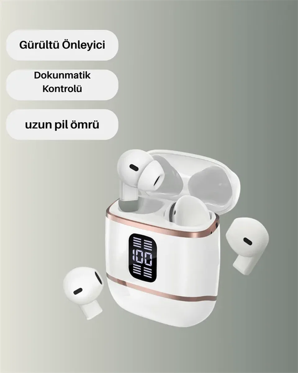 Dijital Göstergeli Bluetooth Kulakiçi Kulaklık – 4’lü Paket, Gürültü Engellemeli görsel 5