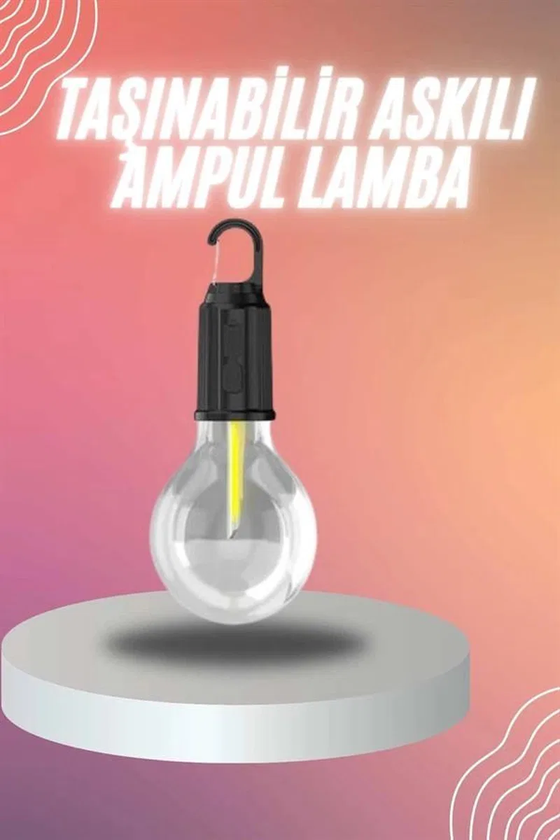 Şarjlı Dekoratif Kamp Lambası Askılı Ampul Led Işık Type-c Girişli görsel 2
