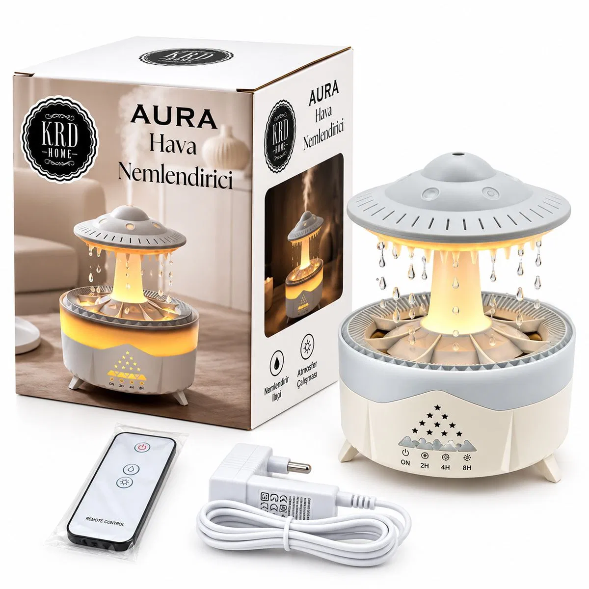 Kumandalı LED Yağmur Bulutu Hava Nemlendirici - Buhar & Koku Giderici görsel 2