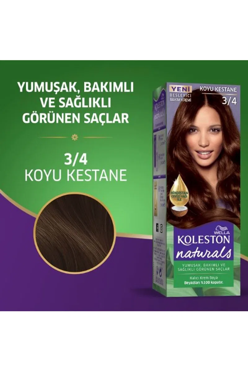 Naturals Saç Boyası Koyu Kestane 3/4 2x Paket görsel 5