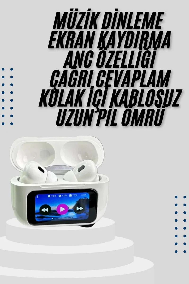 Dokunmatik Ekranlı Air Pro 2 ANC Kulaklık Kablosuz Çok Fonksiyonlu görsel 2