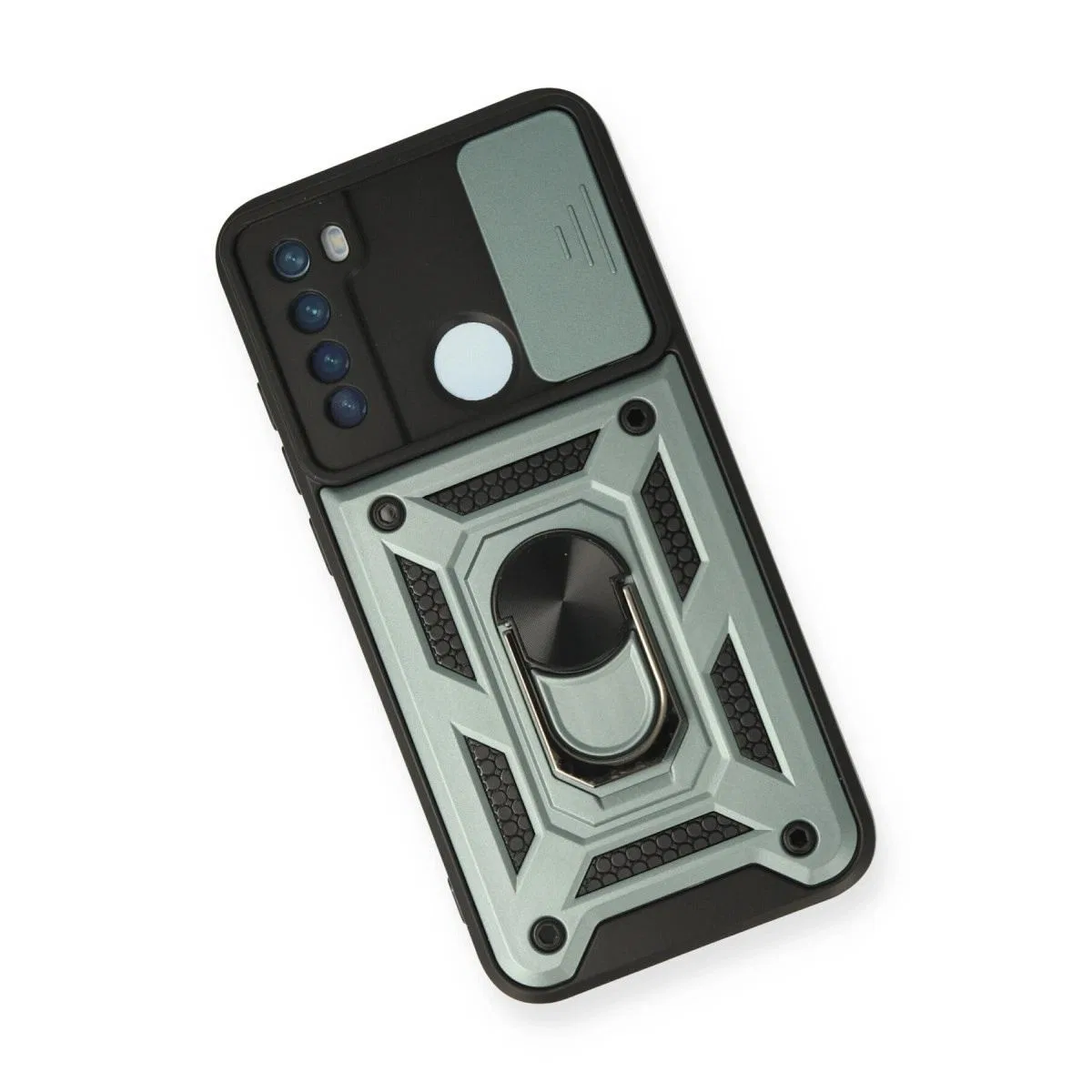 Xiaomi Redmi Note 8 Kılıf Pars Lens Yüzüklü Silikon - Yeşil görsel 3